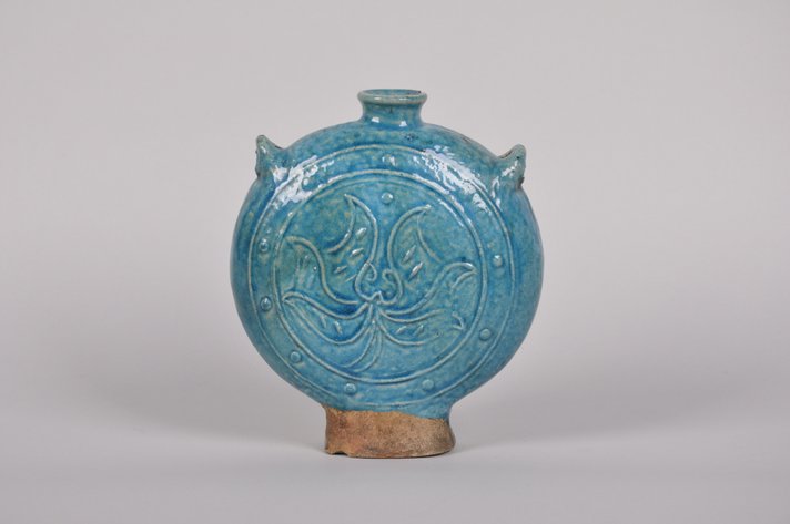 Chinese Ming Dynasty Turquoise and Orche Glazed Moon Flask