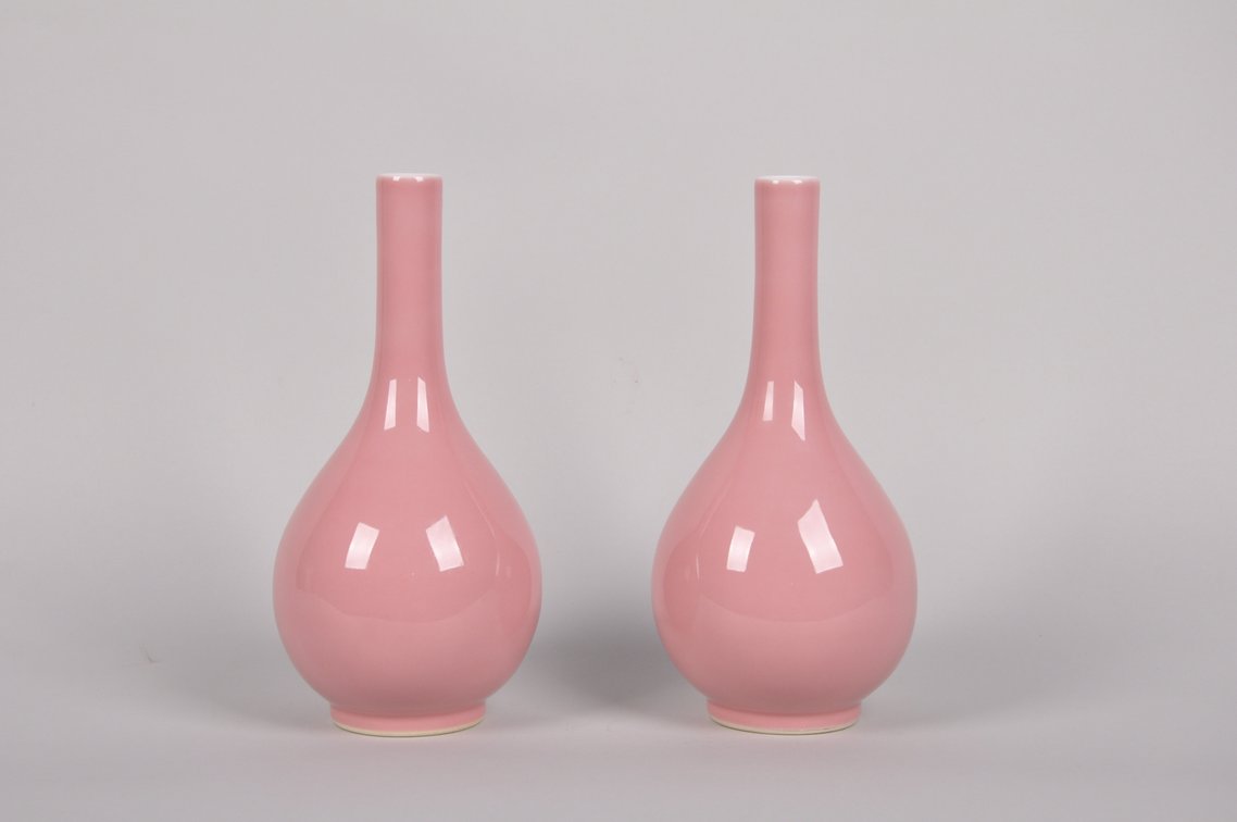Chinese Cowpea Qing  Dynasty Porcelain  Bottle Vases, photo 2 of 18