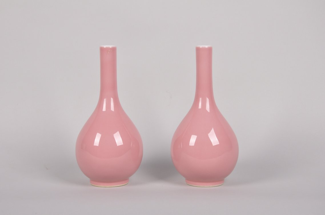 Chinese Cowpea Qing  Dynasty Porcelain  Bottle Vases, photo 3 of 18