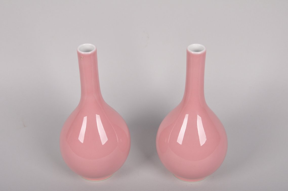 Chinese Cowpea Qing  Dynasty Porcelain  Bottle Vases, photo 4 of 18