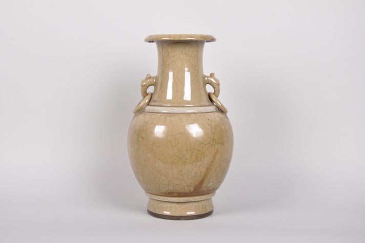 Song Dynasty  Crackle Vase with Elephant Rings