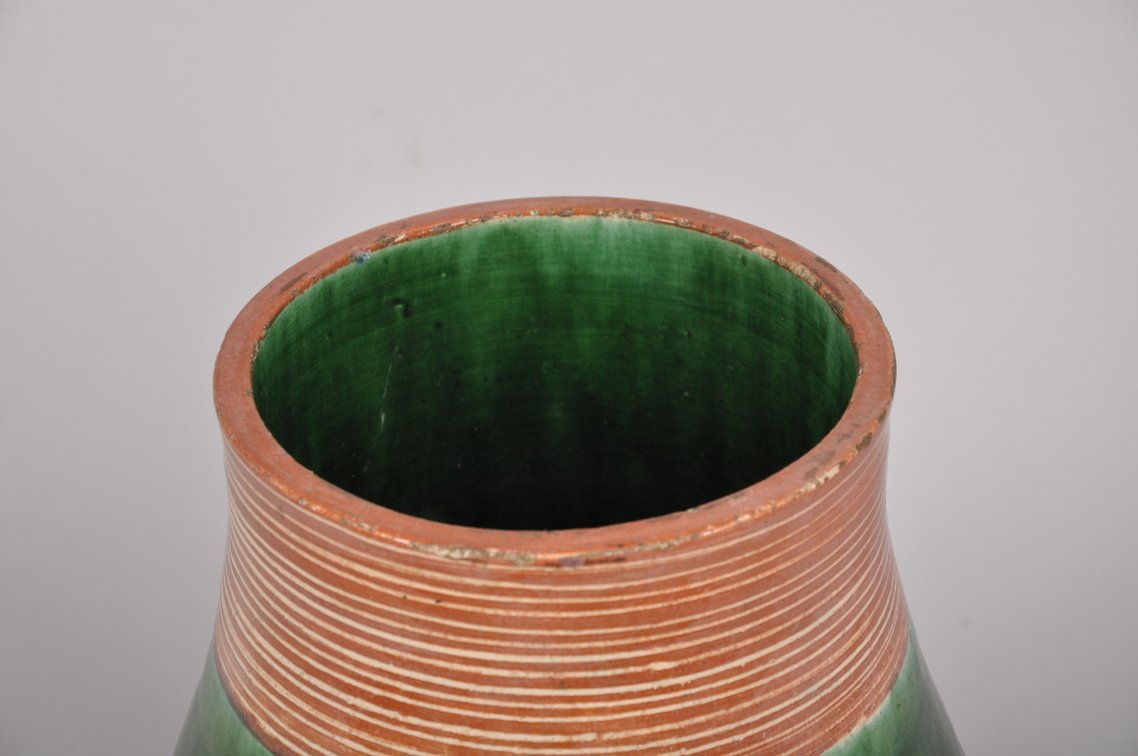 Awaji Japanese Glazed Iris Vase, photo 6 of 9