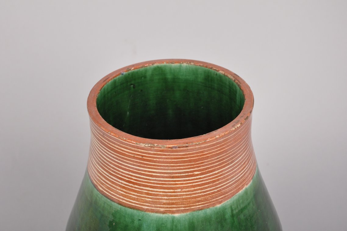 Awaji Japanese Glazed Iris Vase, photo 7 of 9