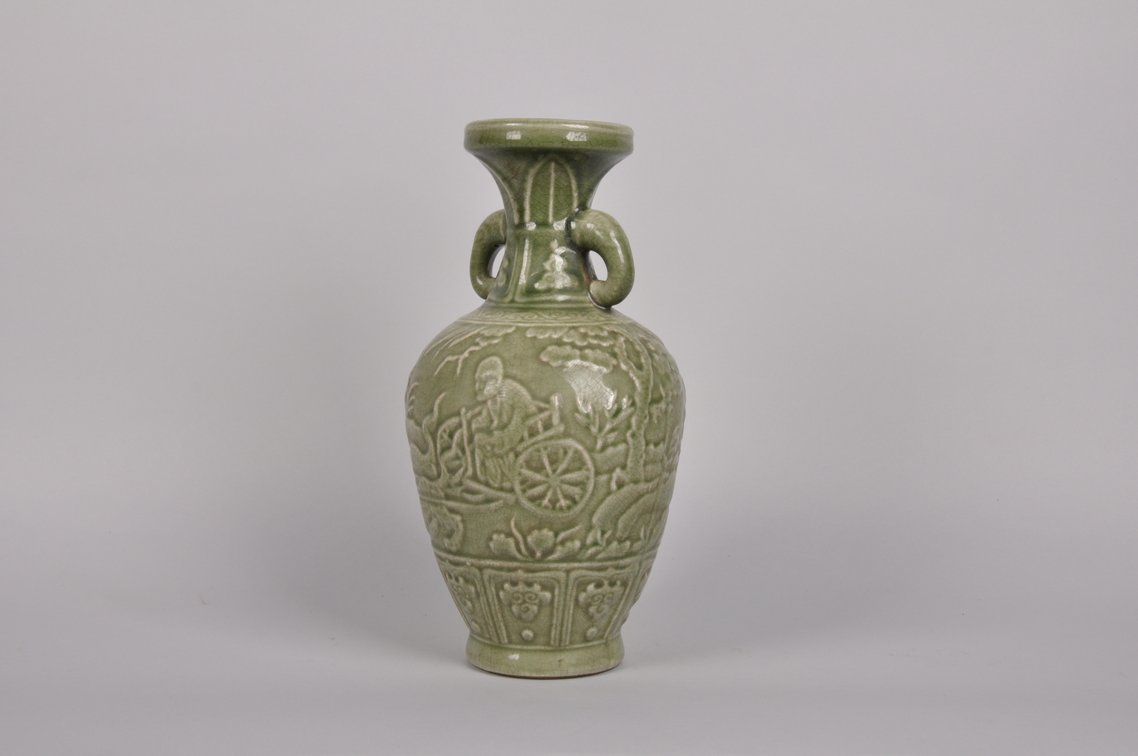 Chinese Green Celadon Porcelain Vase, photo 2 of 7