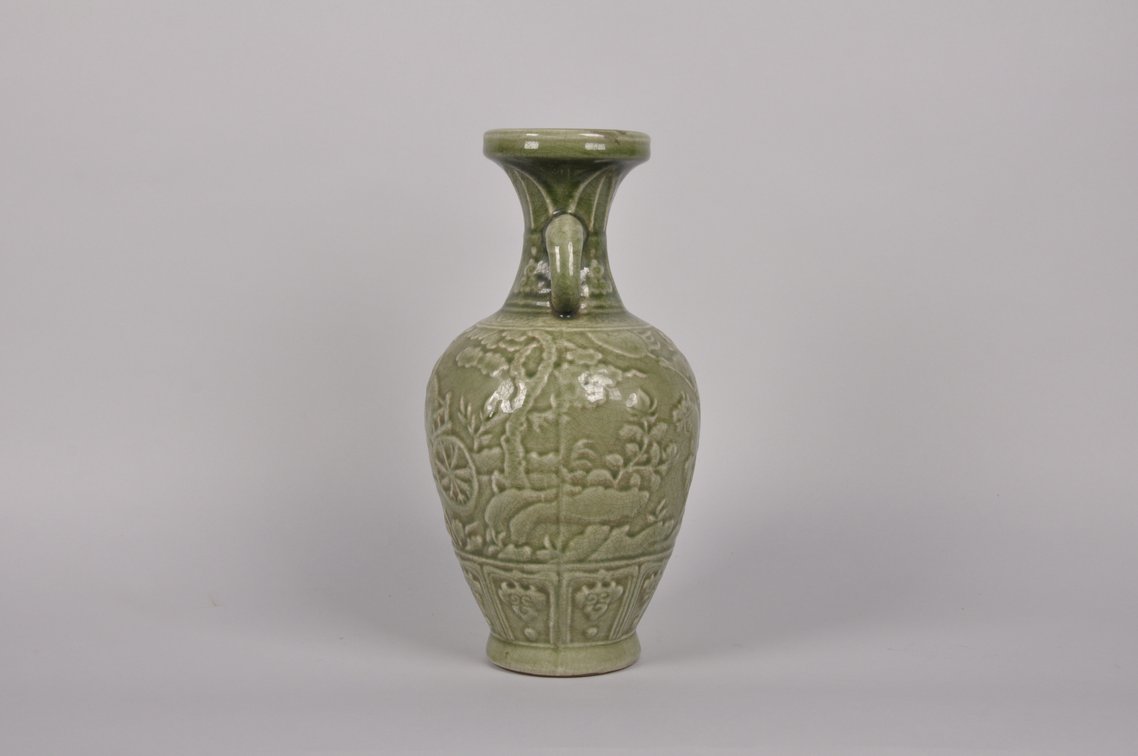 Chinese Green Celadon Porcelain Vase, photo 3 of 7