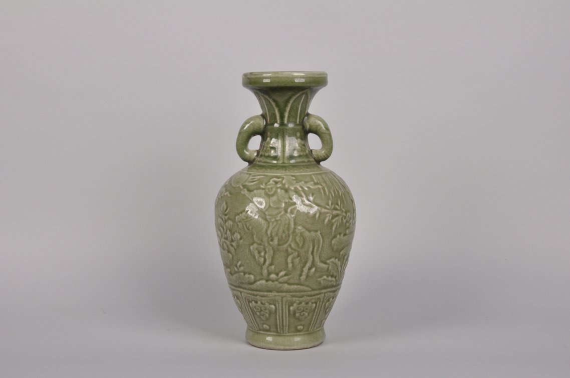 Chinese Green Celadon Porcelain Vase, photo 4 of 7