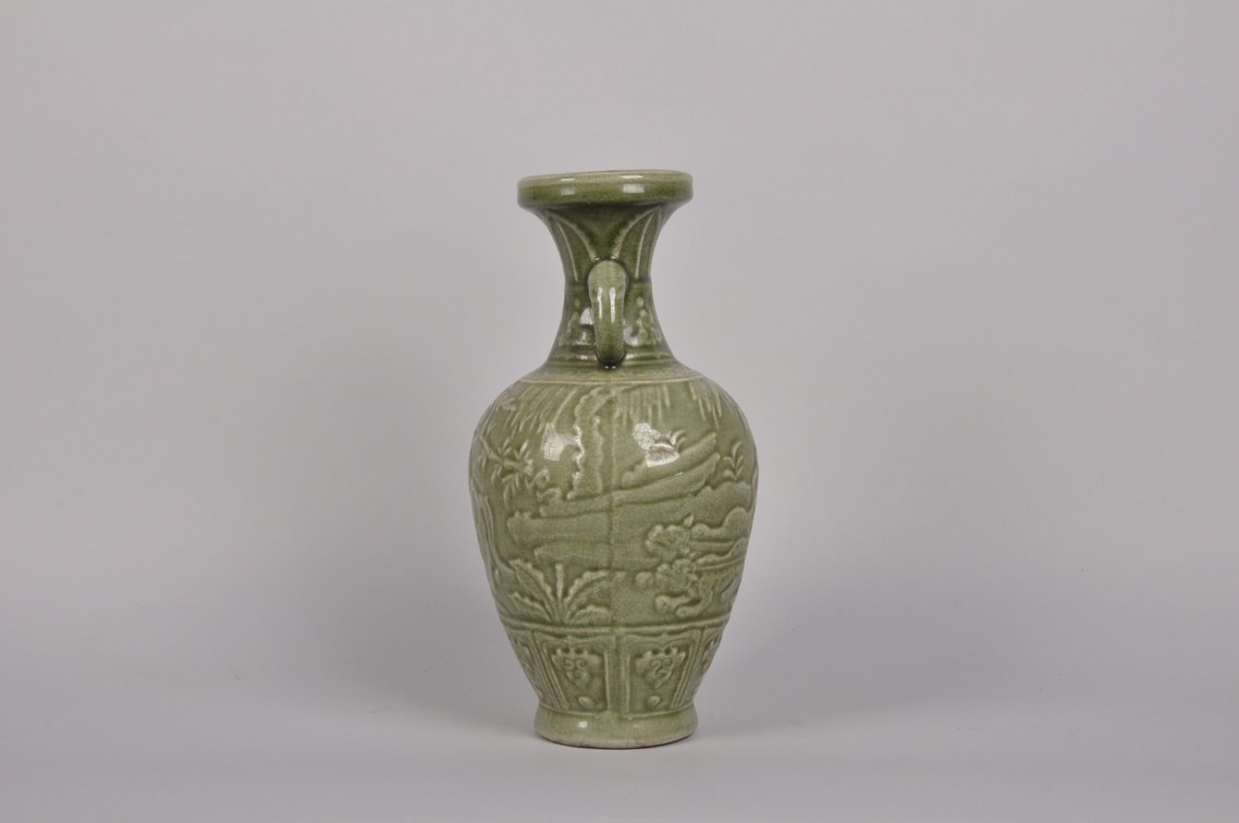Chinese Green Celadon Porcelain Vase, photo 5 of 7