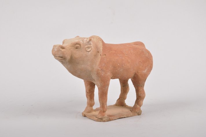 Tang Dynasty 618-907 AD Red Clay Tomb Ox Sculpture