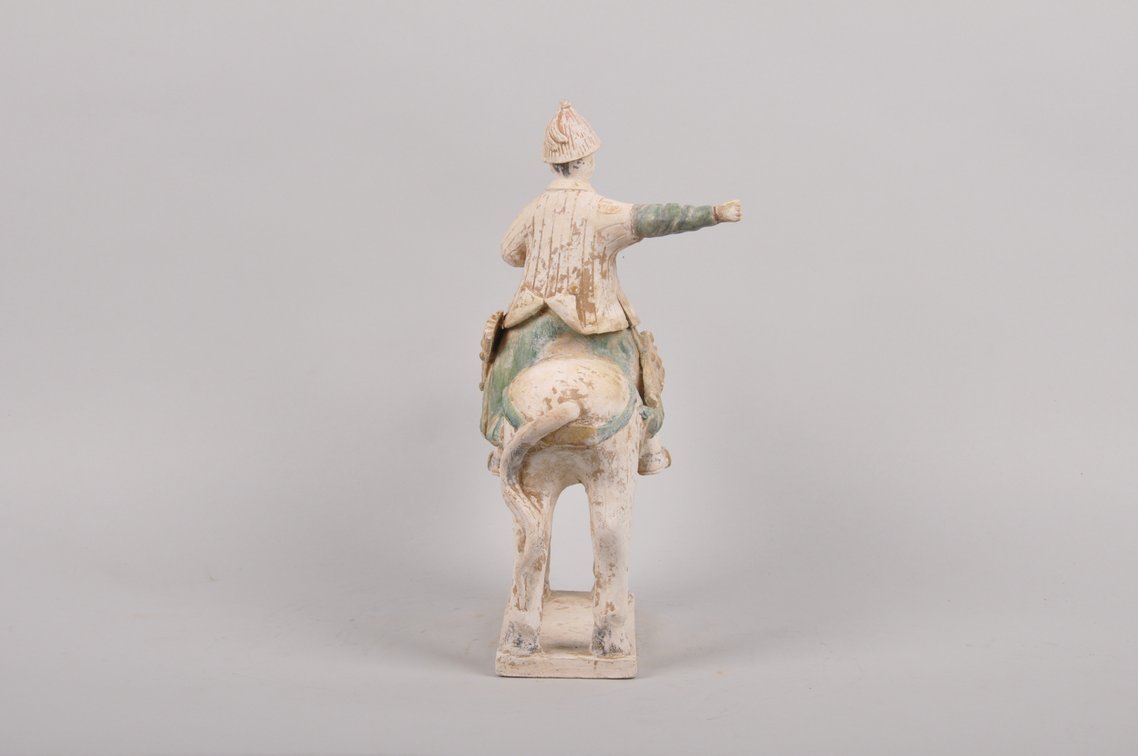 Chinese Ming Dynasty Glazed Terracotta Horse with Rider, photo 6 of 8