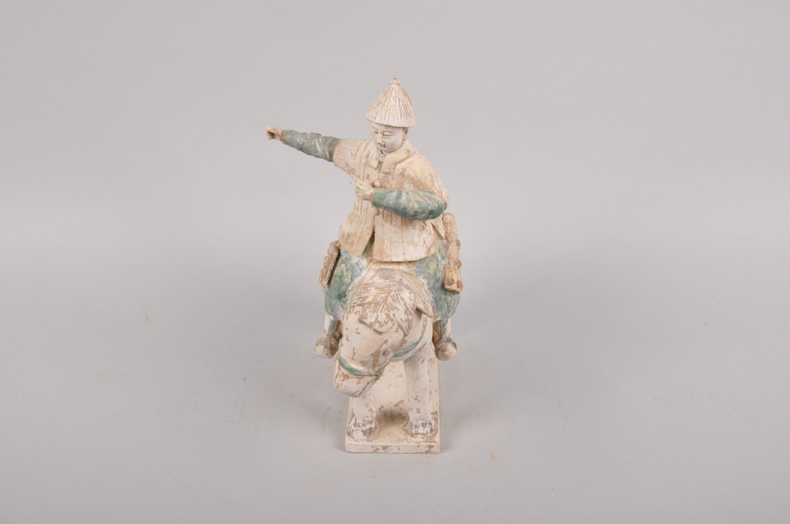 Chinese Ming Dynasty Glazed Terracotta Horse with Rider, photo 7 of 8