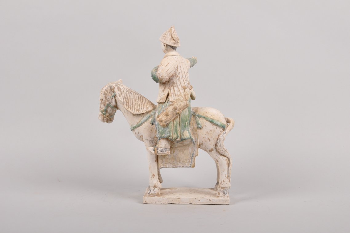 Chinese Ming Dynasty Glazed Terracotta Horse with Rider, photo 3 of 8