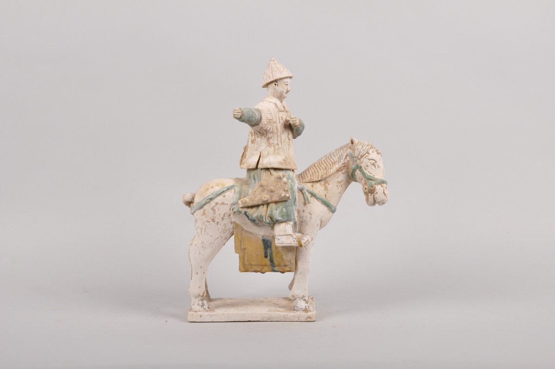 Chinese Ming Dynasty Glazed Terracotta Horse with Rider, photo 5 of 8