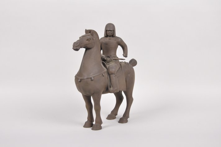 Japanese Bronze Samurai on Horseback