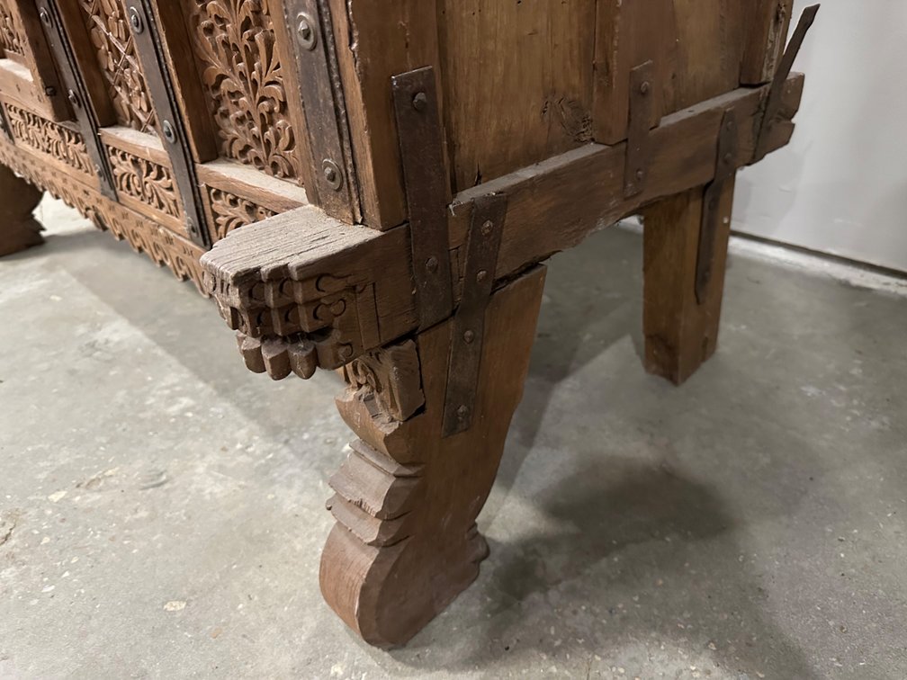 Dowery Chest, India, Hand Carved Wood, photo 13 of 19