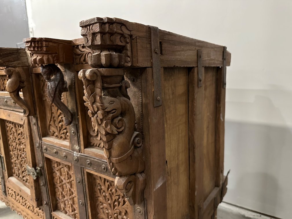Dowery Chest, India, Hand Carved Wood, photo 12 of 19