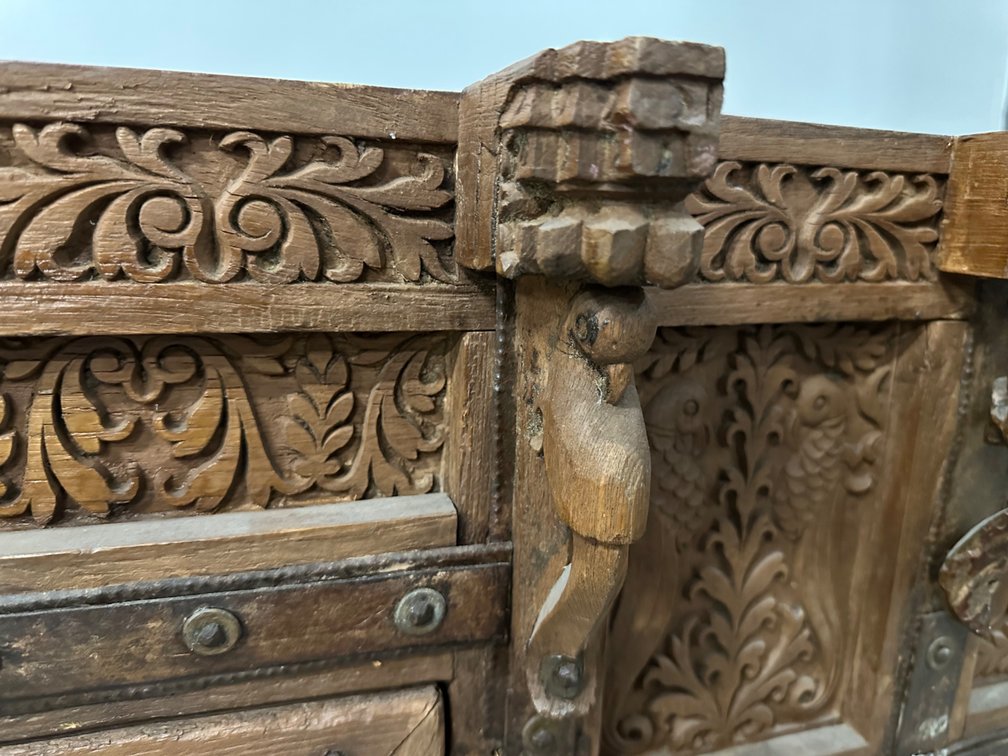 Dowery Chest, India, Hand Carved Wood, photo 11 of 19