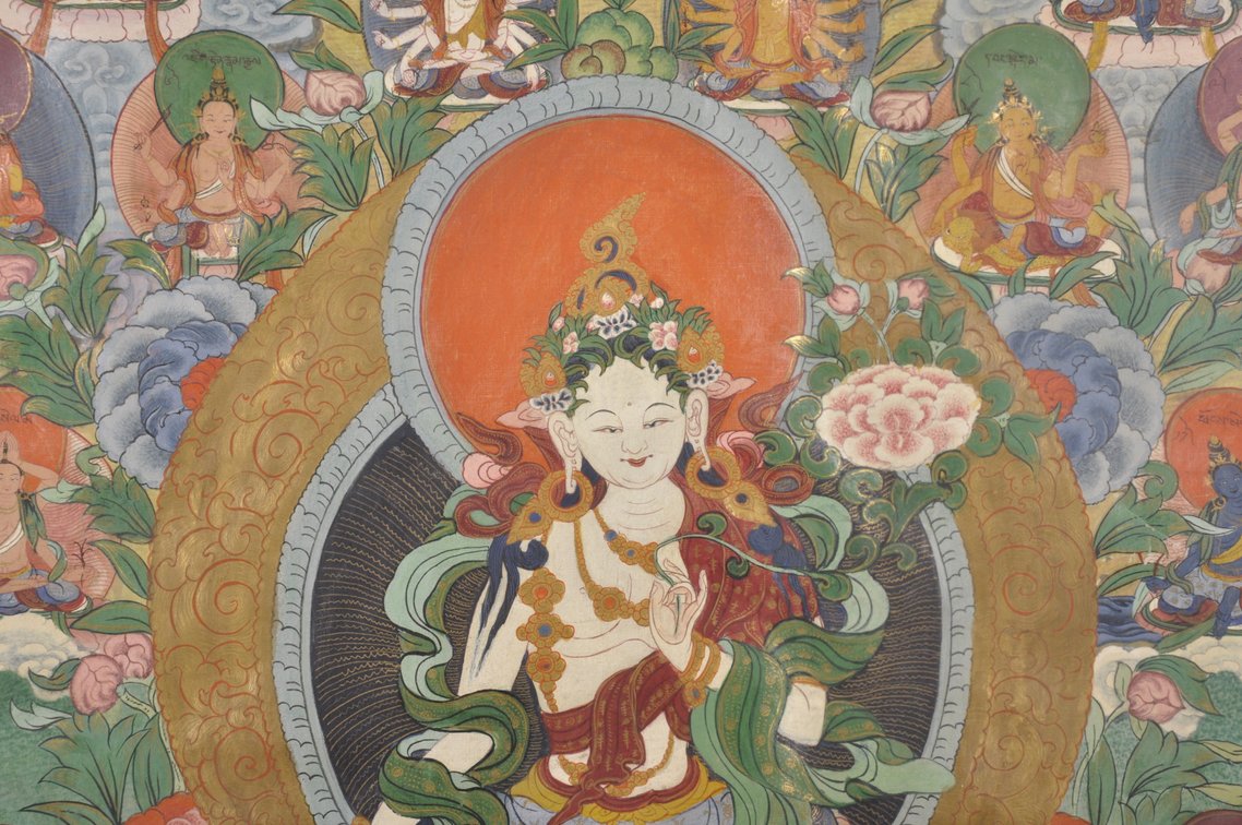 Thangka White Tara Tibetan Painting, photo 4 of 8