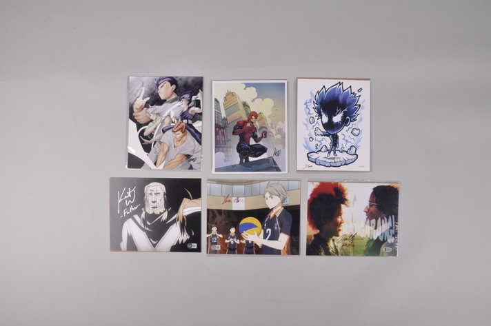Six Japanese Manga and Cartoon signed Prints