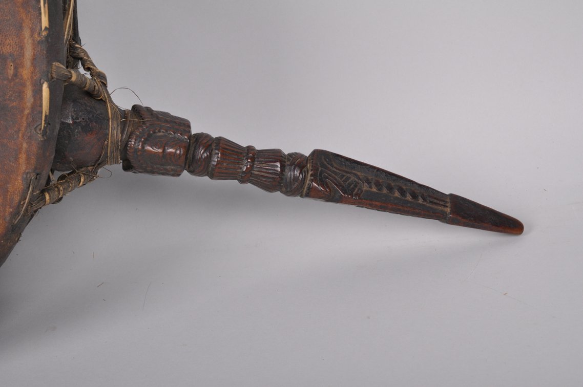 Indonesian Wooden Batak Kulcapi lute and a Nepal Drum, photo 3 of 18