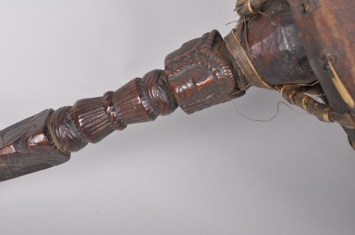 Indonesian Wooden Batak Kulcapi lute and a Nepal Drum, photo 4 of 18