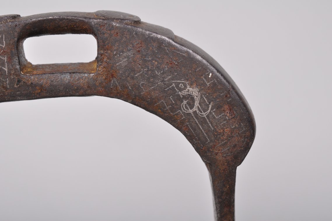 Pair of Bronze Horse Stirrups with Silver Etched Designs, photo 5 of 16