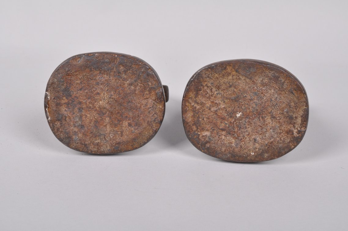 Pair of Bronze Horse Stirrups with Silver Etched Designs, photo 16 of 16