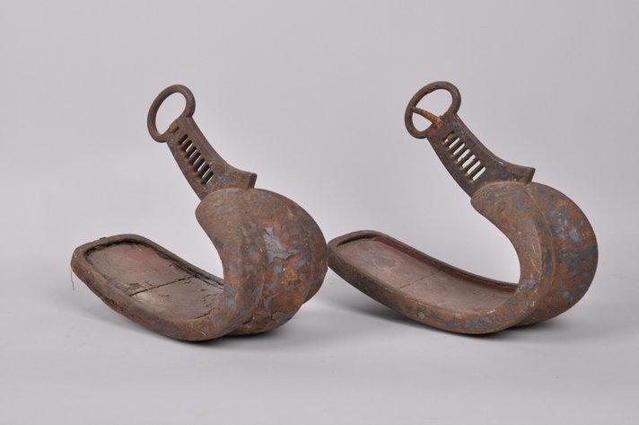 Pair of Japanese Samurai Abumi Stirrups
