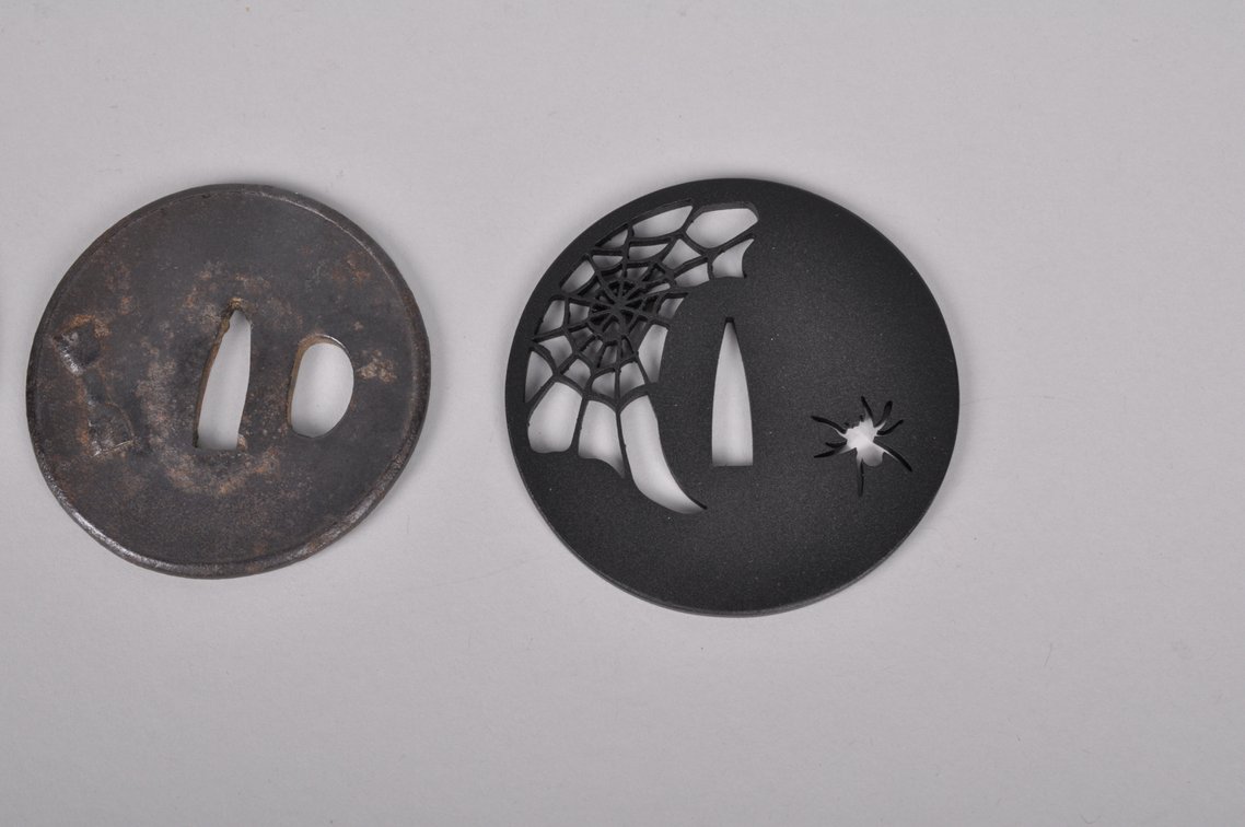 Three Japanese Samurai Sword Tsuba's, photo 12 of 13