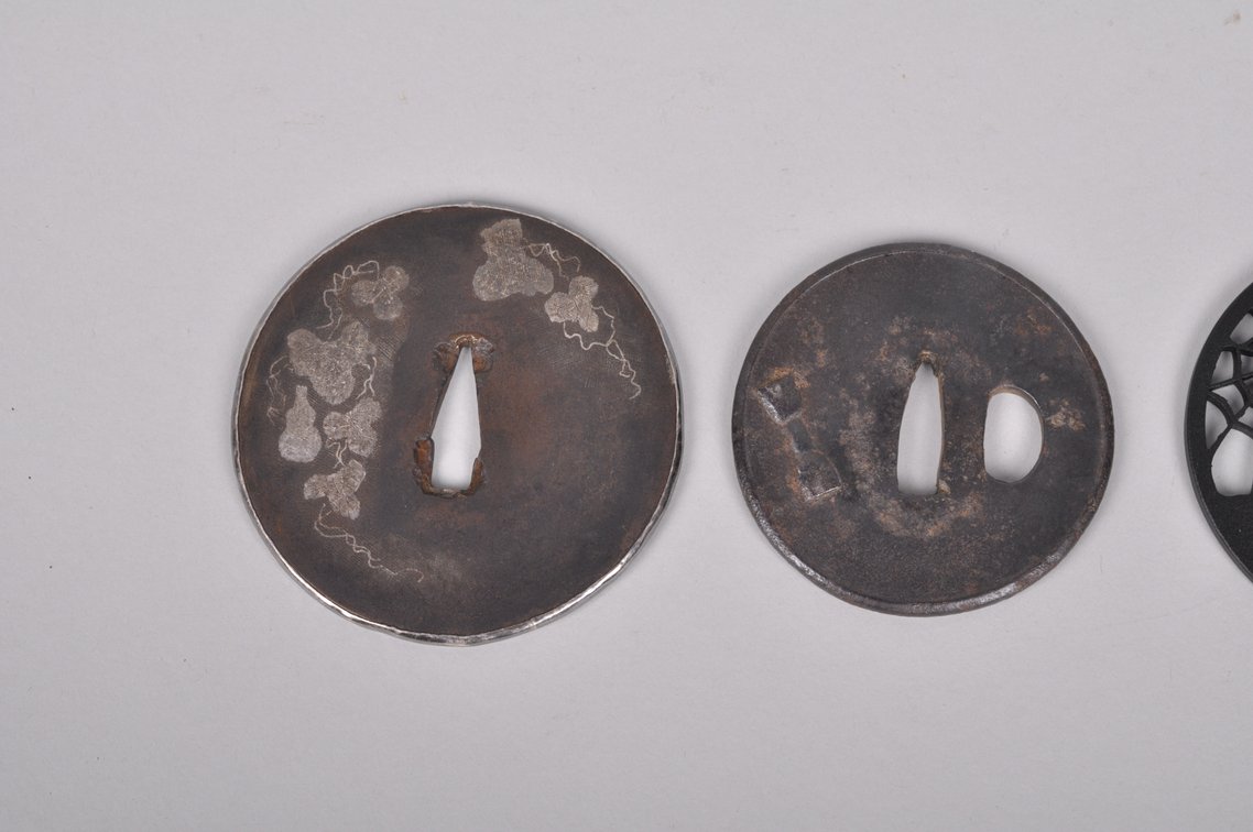 Three Japanese Samurai Sword Tsuba's, photo 11 of 13