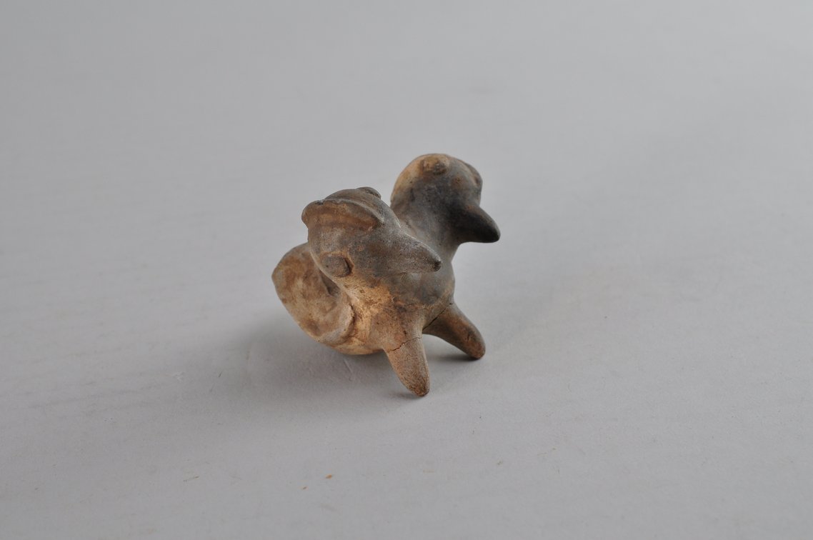 Pre-Columbian Zoomorphic Pottery Double Whistle - Two Headed Bird, photo 12 of 17