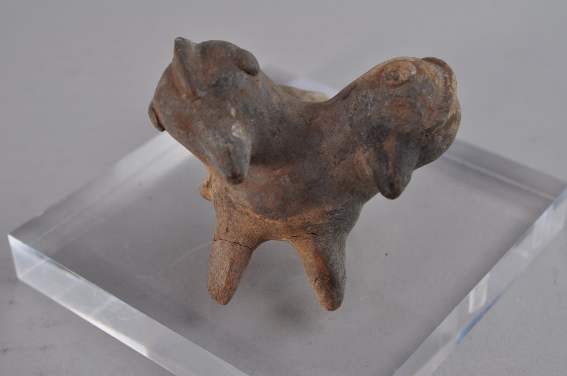 Pre-Columbian Zoomorphic Pottery Double Whistle - Two Headed Bird, photo 2 of 17