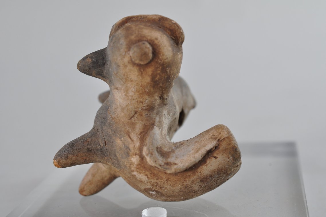 Pre-Columbian Zoomorphic Pottery Double Whistle - Two Headed Bird, photo 7 of 17