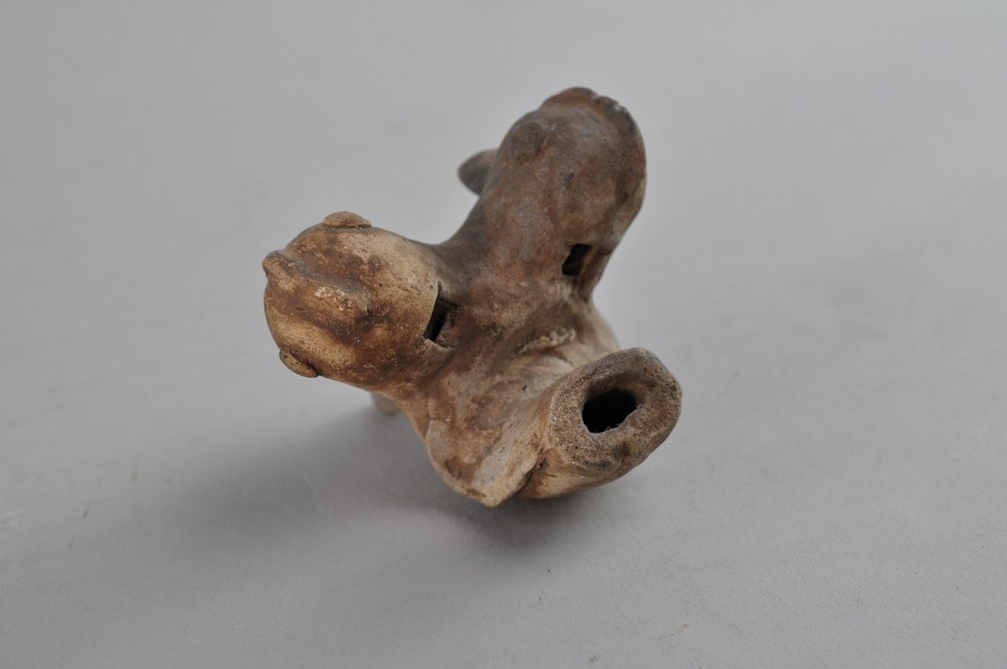 Pre-Columbian Zoomorphic Pottery Double Whistle - Two Headed Bird, photo 17 of 17