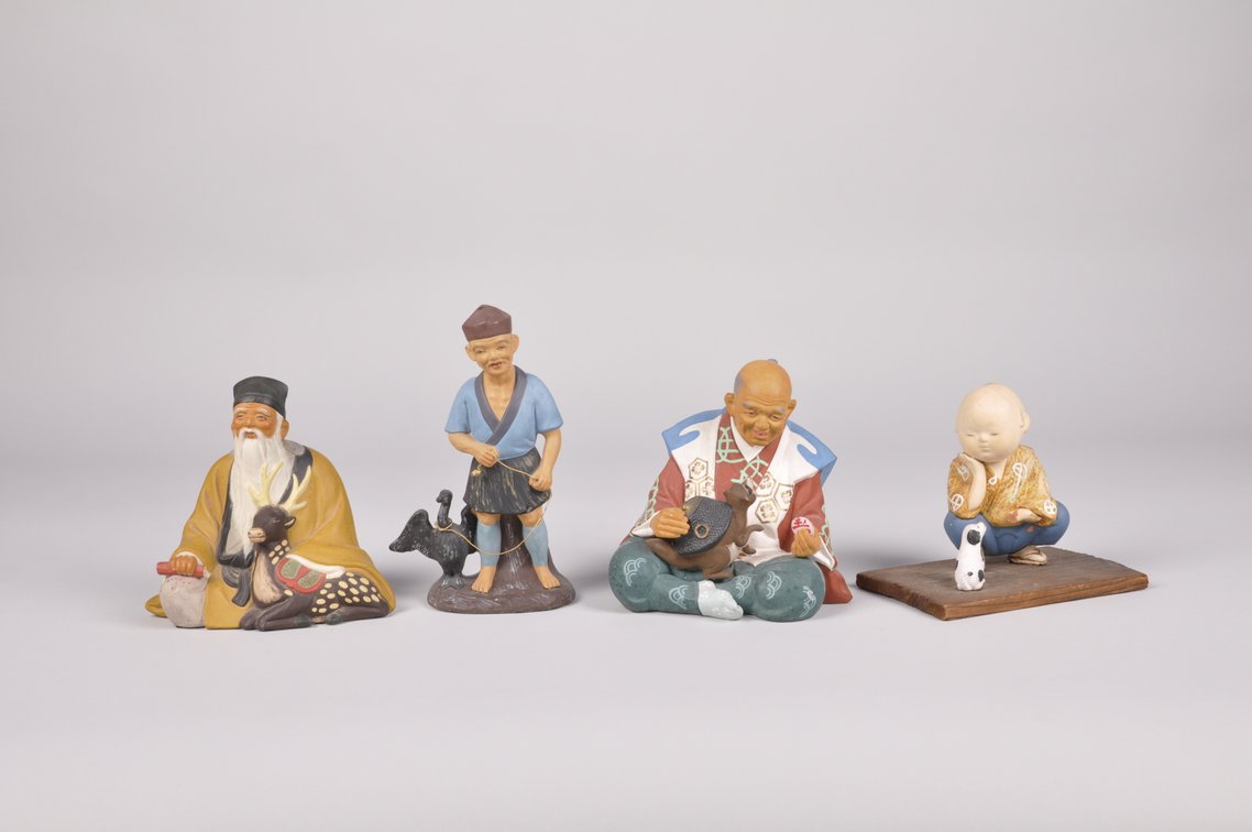 Hakata Doll Figurines of People with Animals, photo 2 of 16