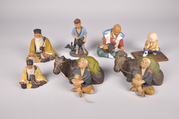 Hakata Doll Figurines of People with Animals