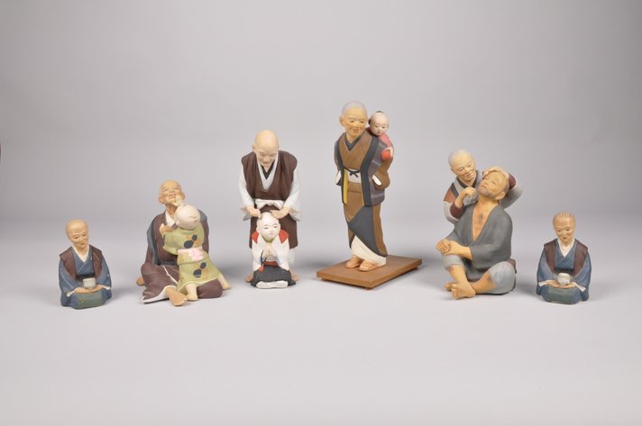 Six Hakata Dolls with Grandparents