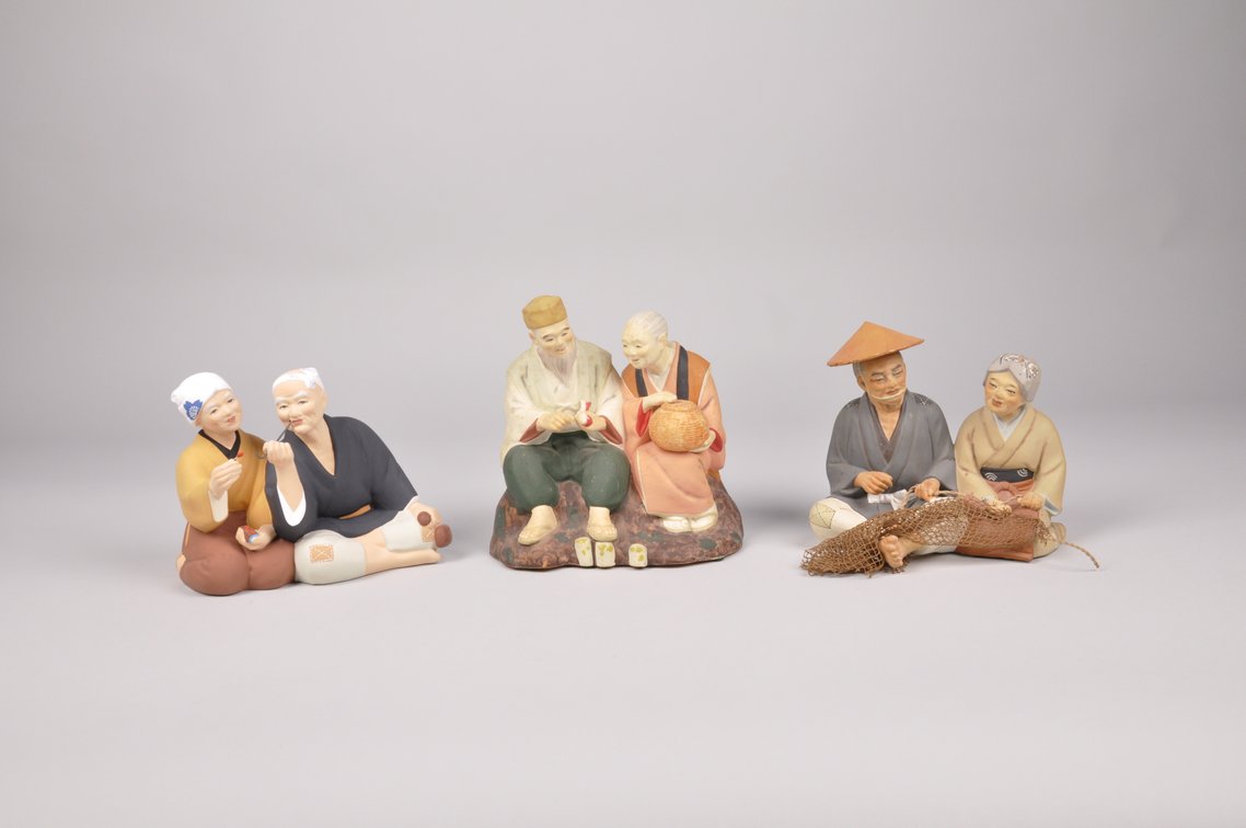 Six Elderly Couple Hakata Dolls, photo 2 of 15