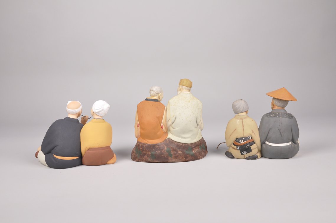 Six Elderly Couple Hakata Dolls, photo 3 of 15
