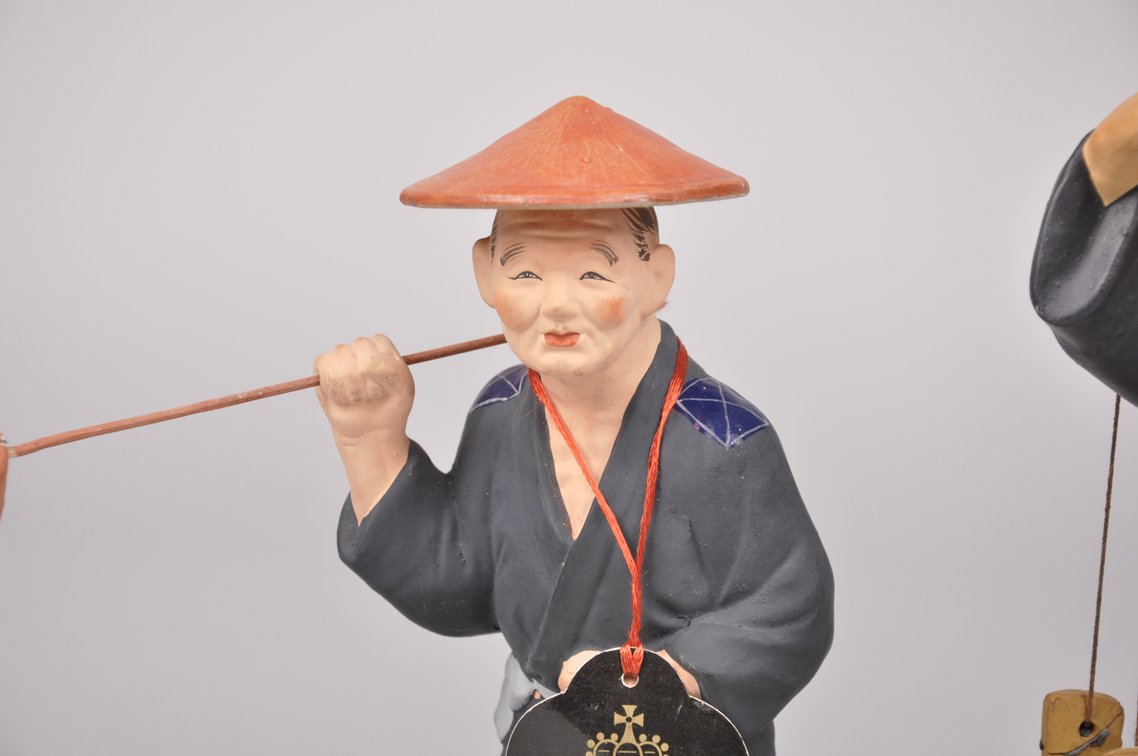 Seven Japanese Worker Hakata Dolls, photo 12 of 16