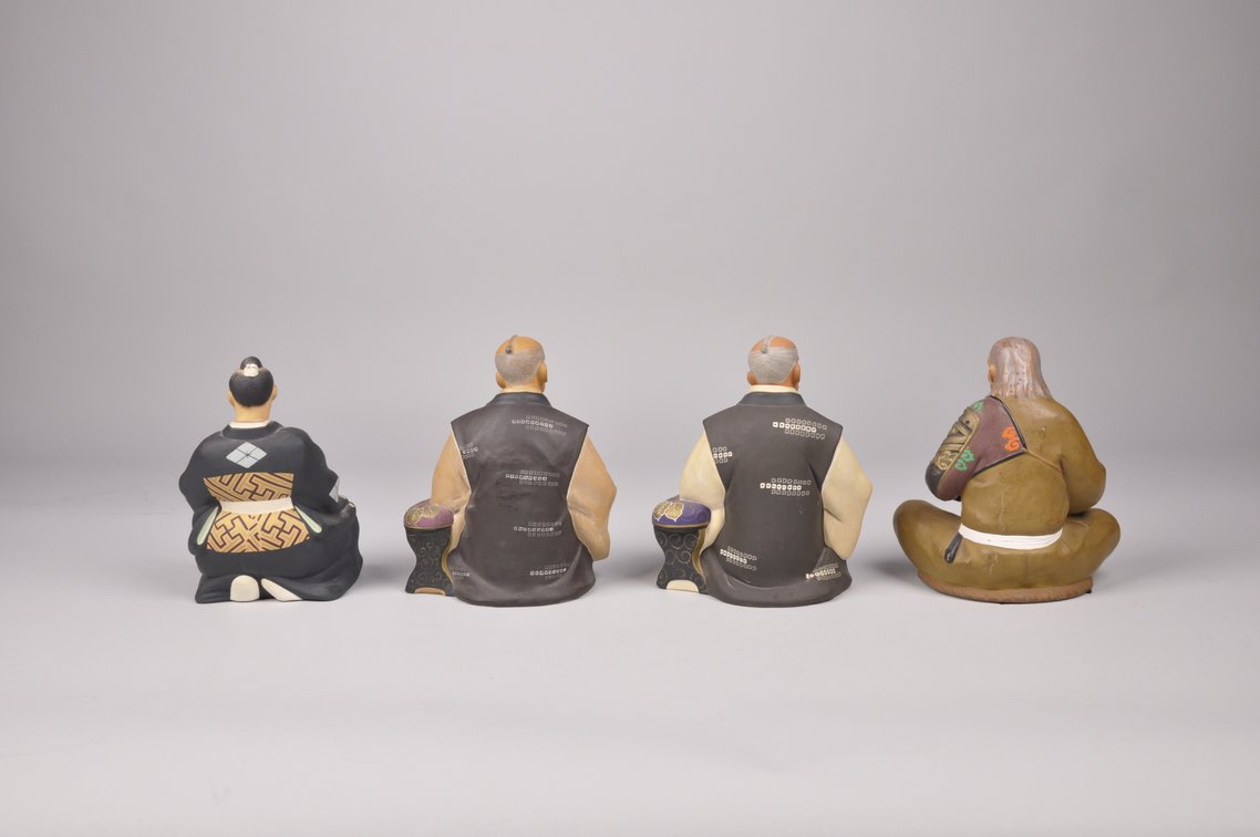 Four Elderly Samurai Hakata Dolls, photo 6 of 11