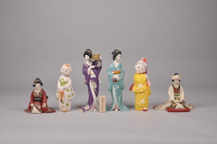 Six Geisha Hakata Dolls