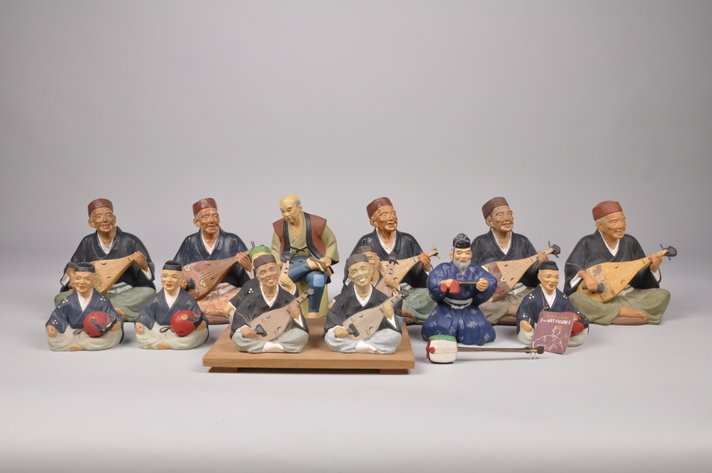 Japanese Hakata Dolls with Musical Instruments