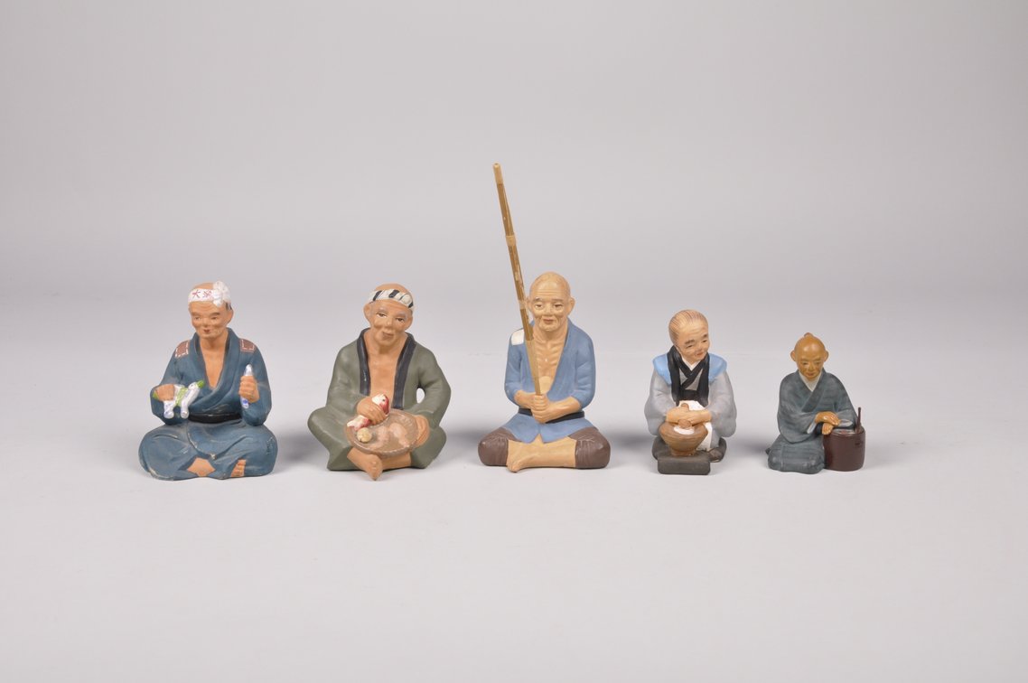 Seated Japanese Hakata Dolls, photo 12 of 14