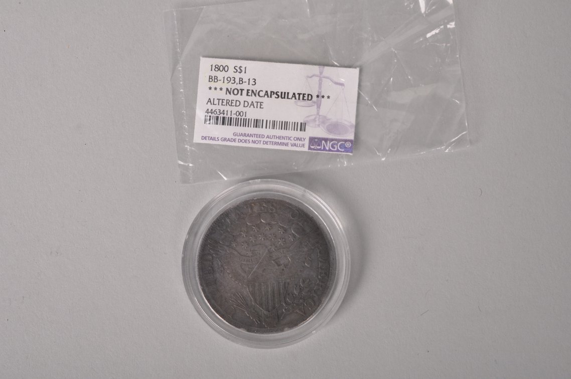 1800 Draped Bust Silver Dollar with date altered to 1804, photo 6 of 6