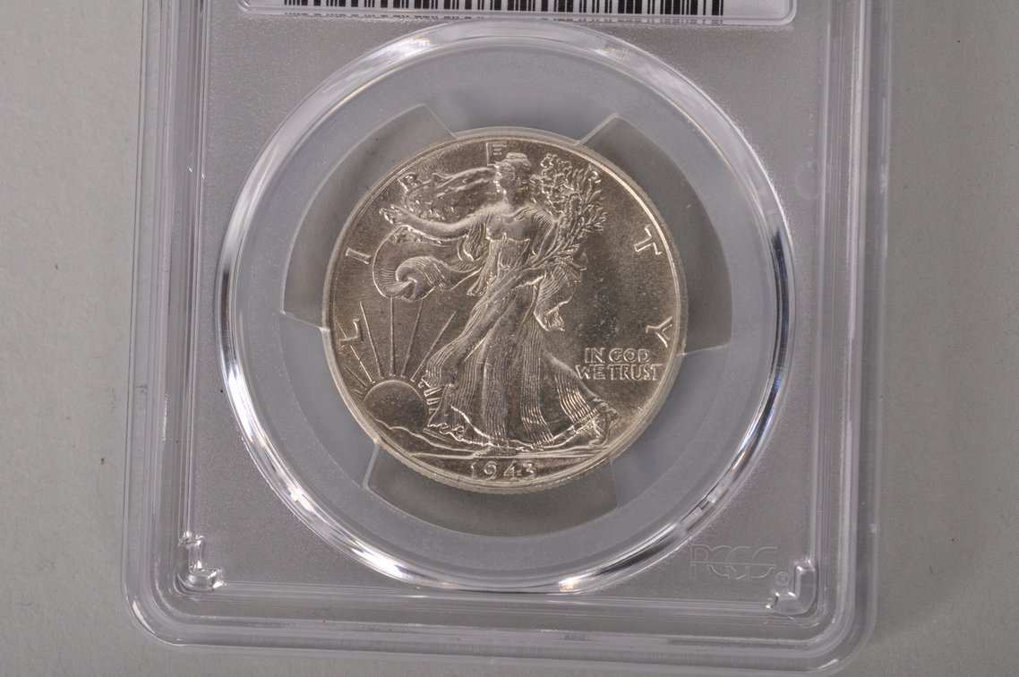 1943 Walking Liberty Half Dollar Graded AU58 by PCGS, photo 3 of 6