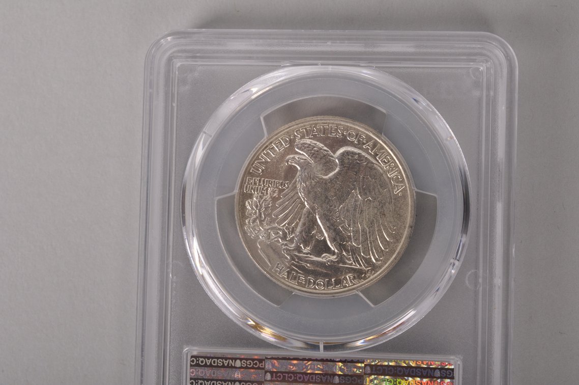1943 Walking Liberty Half Dollar Graded AU58 by PCGS, photo 5 of 6