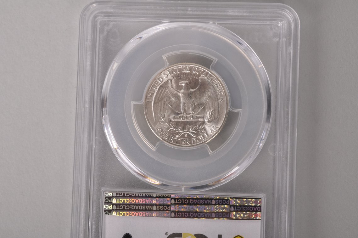 1945 S Washington Quarter Graded MS66 by PCGS, photo 6 of 8
