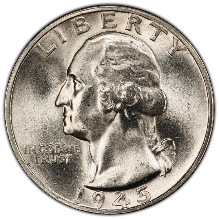 1945 S Washington Quarter Graded MS66 by PCGS, photo 8 of 8