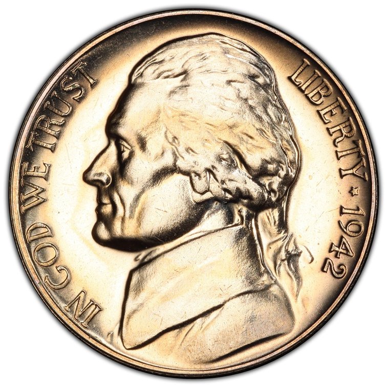 1942 Proof Jefferson Nickel T1 Graded PR67 by PCGS, photo 8 of 8