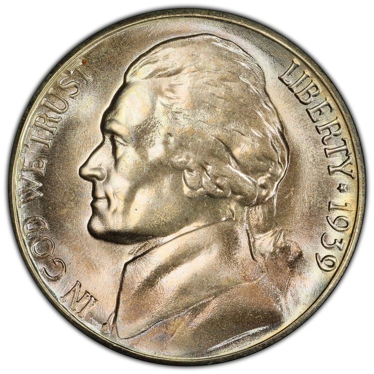 1939S Rev of 38 Jefferson Nickel Graded MS67 by PCGS, photo 8 of 8